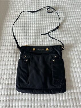 Marc Jacobs Black Nylon Crossbody with Gold Hardware